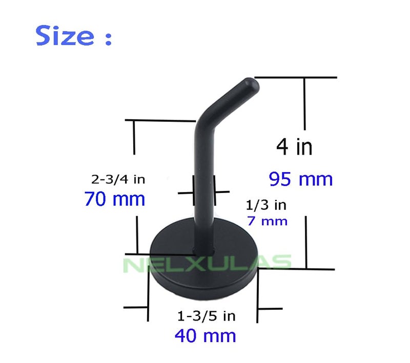 NELXULAS Classic Black Stainless Steel Heavy Duty Coat Hook, Durable Robe Hanger Wall Mount Hook, Perfect Touch Your Bathroom, Bedroom, Closets, Wardrobe, Kitchen (4", 4 PCS) - Image 3